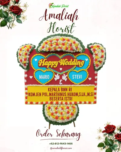 Karangan Papan Bunga Pernikahan di Jurang